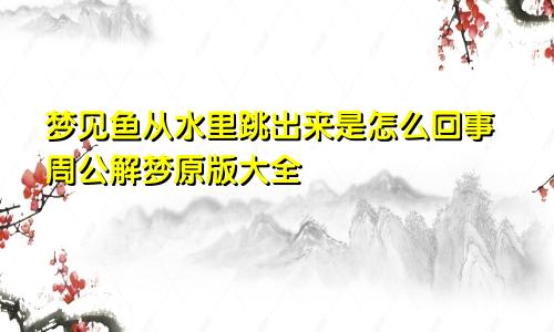 梦见鱼从水里跳出来是怎么回事周公解梦原版大全