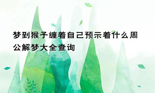 梦到猴子缠着自己预示着什么周公解梦大全查询