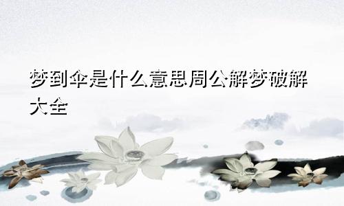 梦到伞是什么意思周公解梦破解大全