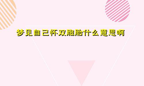 梦见自己怀双胞胎什么意思啊