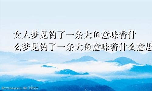 女人梦见钓了一条大鱼意味着什么梦见钓了一条大鱼意味着什么意思