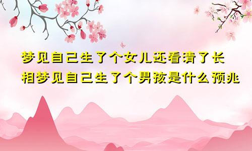 梦见自己生了个女儿还看清了长相梦见自己生了个男孩是什么预兆