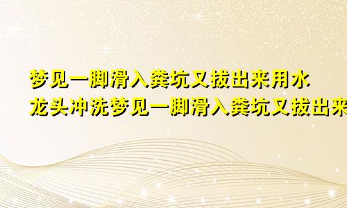 梦见一脚滑入粪坑又拔出来用水龙头冲洗梦见一脚滑入粪坑又拔出来冲洗