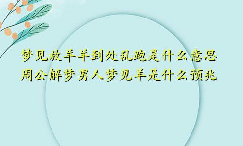 梦见放羊羊到处乱跑是什么意思周公解梦男人梦见羊是什么预兆