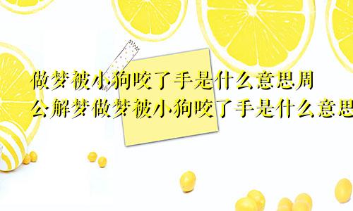 做梦被小狗咬了手是什么意思周公解梦做梦被小狗咬了手是什么意思啊