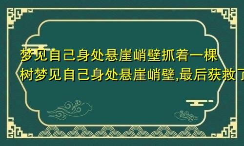 梦见自己身处悬崖峭壁抓着一棵树梦见自己身处悬崖峭壁,最后获救了