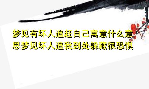 梦见有坏人追赶自己寓意什么意思梦见坏人追我到处躲藏很恐惧