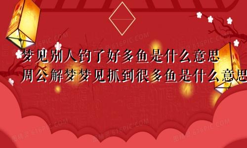 梦见别人钓了好多鱼是什么意思周公解梦梦见抓到很多鱼是什么意思