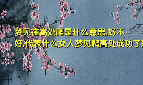 梦见往高处爬是什么意思,好不好,代表什么女人梦见爬高处成功了是什么意思