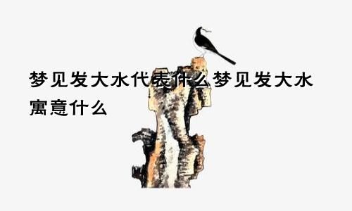 梦见发大水代表什么梦见发大水寓意什么