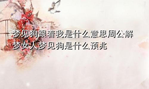 梦见狗跟着我是什么意思周公解梦女人梦见狗是什么预兆