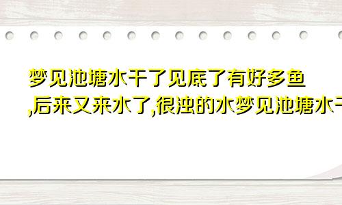 梦见池塘水干了见底了有好多鱼,后来又来水了,很浊的水梦见池塘水干了见底都是淤泥