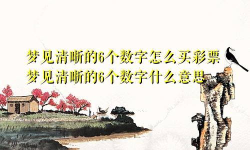 梦见清晰的6个数字怎么买彩票梦见清晰的6个数字什么意思