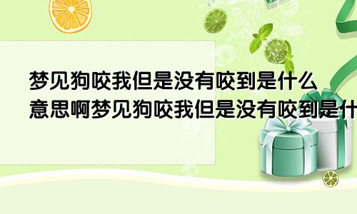 梦见狗咬我但是没有咬到是什么意思啊梦见狗咬我但是没有咬到是什么意思呀