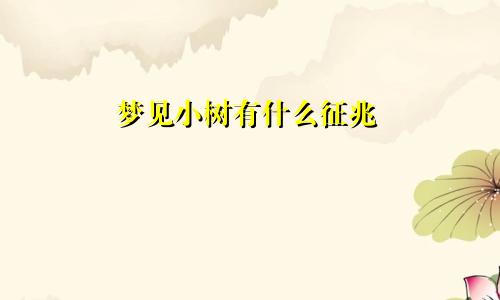 梦见小树有什么征兆