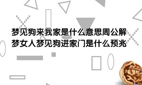 梦见狗来我家是什么意思周公解梦女人梦见狗进家门是什么预兆