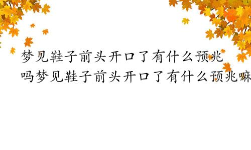 梦见鞋子前头开口了有什么预兆吗梦见鞋子前头开口了有什么预兆嘛