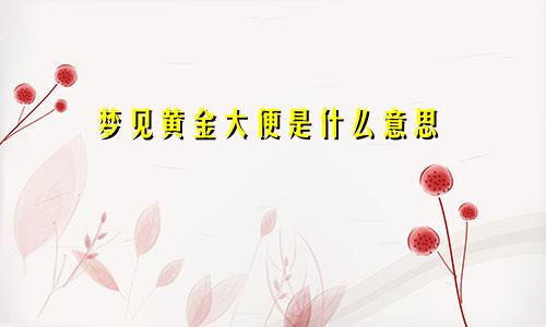 梦见黄金大便是什么意思