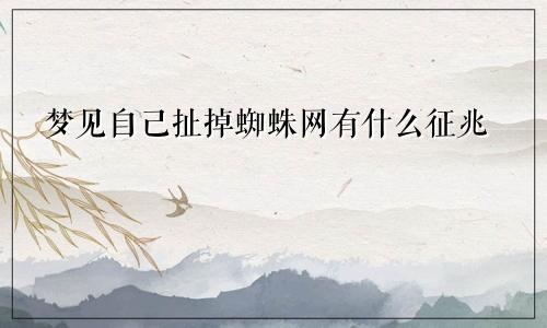 梦见自己扯掉蜘蛛网有什么征兆