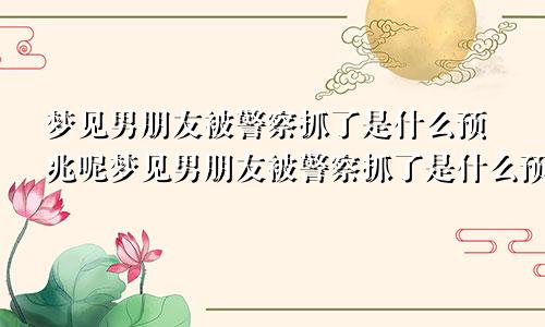 梦见男朋友被警察抓了是什么预兆呢梦见男朋友被警察抓了是什么预兆解梦