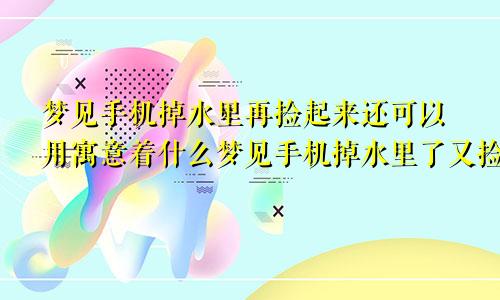 梦见手机掉水里再捡起来还可以用寓意着什么梦见手机掉水里了又捡起来了