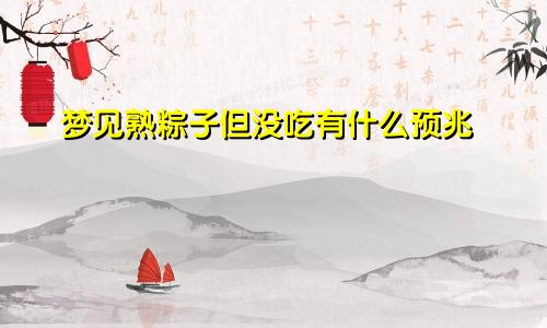 梦见熟粽子但没吃有什么预兆