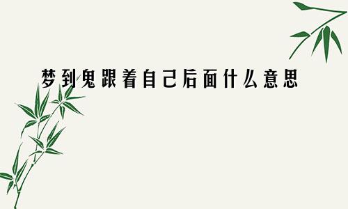 梦到鬼跟着自己后面什么意思