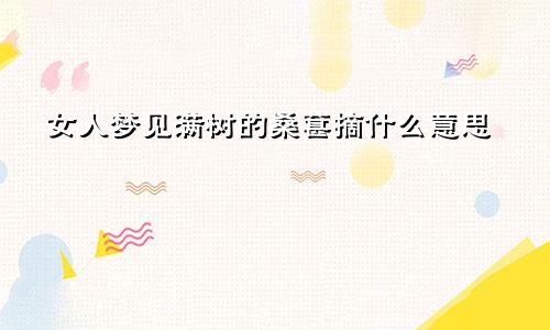 女人梦见满树的桑葚摘什么意思