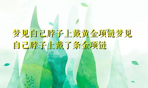 梦见自己脖子上戴黄金项链梦见自己脖子上戴了条金项链