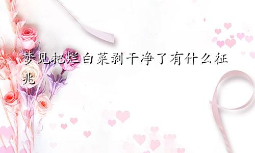 梦见把烂白菜剥干净了有什么征兆