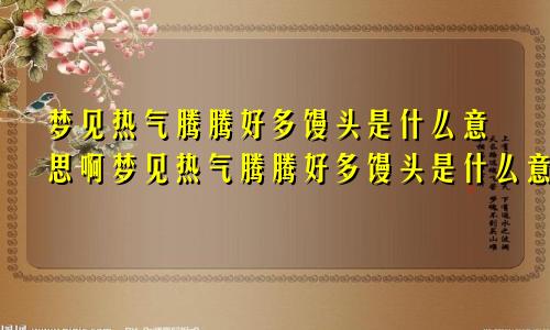 梦见热气腾腾好多馒头是什么意思啊梦见热气腾腾好多馒头是什么意思呀