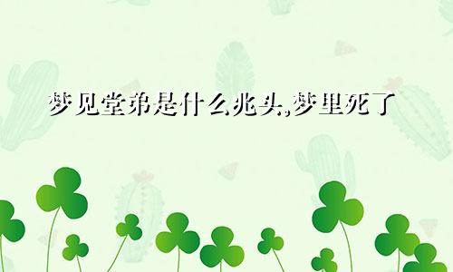 梦见堂弟是什么兆头,梦里死了