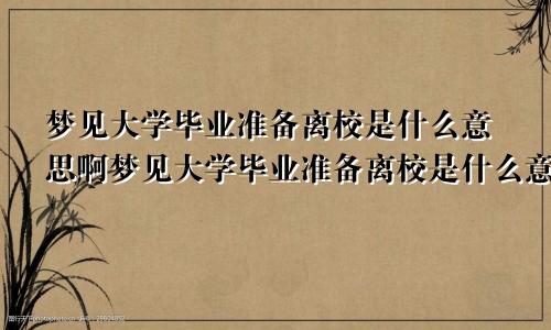 梦见大学毕业准备离校是什么意思啊梦见大学毕业准备离校是什么意思呀