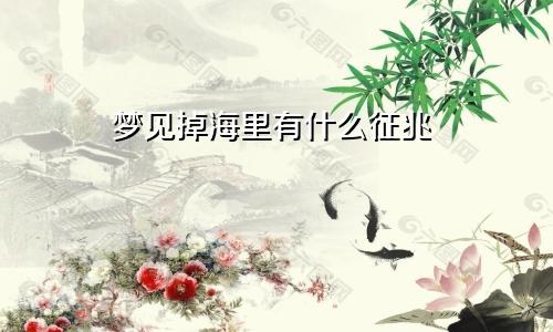 梦见掉海里有什么征兆