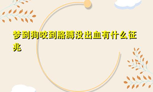 梦到狗咬到胳膊没出血有什么征兆