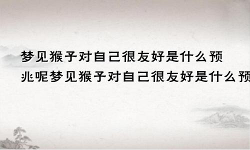 梦见猴子对自己很友好是什么预兆呢梦见猴子对自己很友好是什么预兆解梦