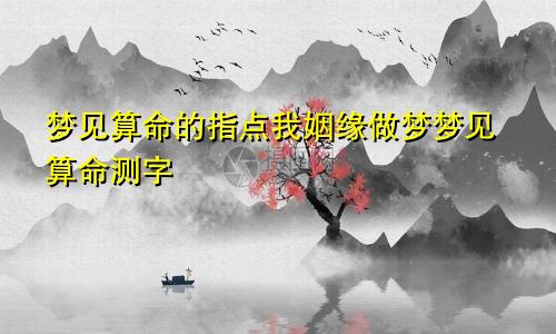 梦见算命的指点我姻缘做梦梦见算命测字