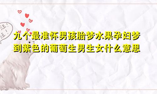 九个最准怀男孩胎梦水果孕妇梦到紫色的葡萄生男生女什么意思