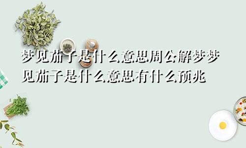 梦见茄子是什么意思周公解梦梦见茄子是什么意思有什么预兆