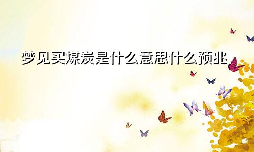 梦见买煤炭是什么意思什么预兆