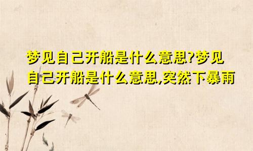 梦见自己开船是什么意思?梦见自己开船是什么意思,突然下暴雨