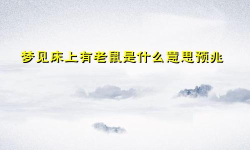 梦见床上有老鼠是什么意思预兆