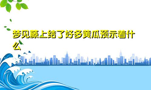 梦见藤上结了好多黄瓜预示着什么