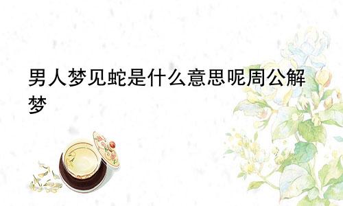 男人梦见蛇是什么意思呢周公解梦