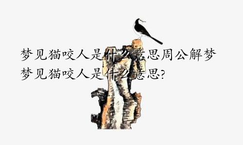 梦见猫咬人是什么意思周公解梦梦见猫咬人是什么意思?