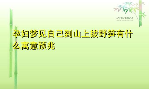 孕妇梦见自己到山上拔野笋有什么寓意预兆