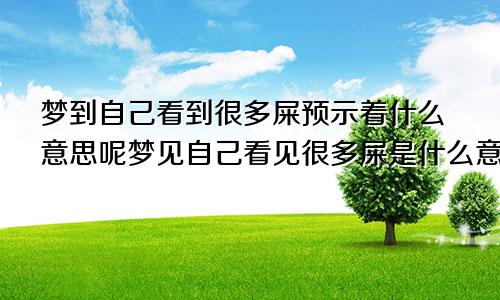 梦到自己看到很多屎预示着什么意思呢梦见自己看见很多屎是什么意思