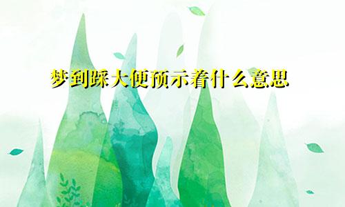 梦到踩大便预示着什么意思