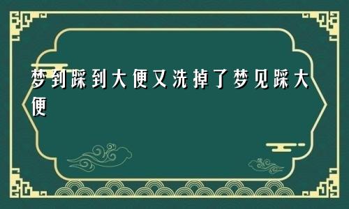 梦到踩到大便又洗掉了梦见踩大便