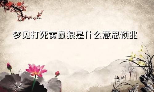 梦见打死黄鼠狼是什么意思预兆